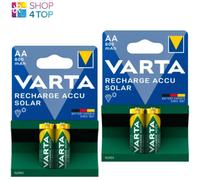 4x Varta Recharge Accu Solar AA 800mAh NiMH 1.2V Batterie Ricaricabili