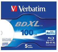4x Velocità Bd-R XL Ampio Inkjet Stampabile Blu-Ray Dischi 5 Confezione VERBATIM