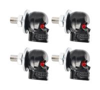 4X VITI TARGA MOTO UNIVERSALI NERO TESCHIO CUSTOM BOBBER BULLONI SKULL PLASTICA.