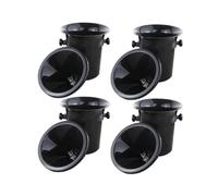 4x Wine Dump Black Plastic Wine Spittoon - Standard Size with Black Funnel Champagne Bucket