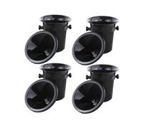 4X Wine Dump Black Plastic Wine Spittoon - Standard Size with Black Funnel Champagne Bucket