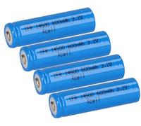 4X XCell IFR 14500 AA Batteria Solare LiFePO4 3,2V 600mAh Mignon