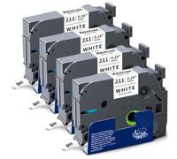 4x XemaX Nastro per Etichette Compatibile con Brother 6mm TZe-211 TZ-211 Ptouch Cassetta di Nastri Nero su Bianco per Brother P-Touch Etichettatrice PT-1010 E110 H100R H110 H101C H108 E100 H100LB H105