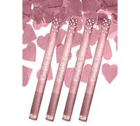 4x XXL (60 cm) Partycannona Partypopper Streamer ®Auto-gioiello (Cuori in oro rosa)