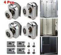 4x Zinco Lega Singolo Rullo Porta Doccia Runner Ruota 25mm Casa Puleggia Tool