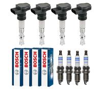 4X ZUNDSPOLA + 4X BOSCH CANDLE PER MAZDA 2 DE_ DH_3 1.3 BL 1.6 MZR