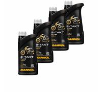 4X1 Litro MANNOL 2-Takt Plus API TC Olio Moto Scooter Parzialmente Sintetico