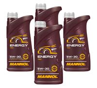 4X1 Litro MANNOL Energy 5W-30 Olio Motore 7511 API SN/CH-4 ACEA A3/B4 Sintetico