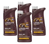 4x1 Litro mannol Longlife 504/507 5W-30 olio motore Api Sn Acea C3 7715