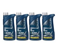 4X1 Litro Originale MANNOL Olio Compressore ISO 46