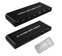 4x2 HDMI 2.0 eARC Audio Extractor & Switch, 4k HDMI eARC Adapter Supporta IR Remote, eARC/ARC Switch, Soundbar, HDCP 2.2, LPCM 7.1, EDID, HDR10 e Dolby (401)