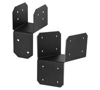 4x4 Brackets, Heavy Duty Steel Beam Connector Sleeves, 4 Piece Joist Hanger Set for Rafters, Fencing, Decks, Roofs, Ideal to Outdoor and Indoor Wood Structures, Cabin, 3x3.5 Inches