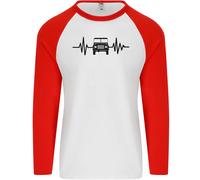 4X4 Cuore Beat Pulse Off Road Roading Uomo L/S Baseball T-Shirt