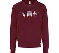 4X4 Heart Beat Pulse Off Road Roading Uomo Sweatshirt Jumper