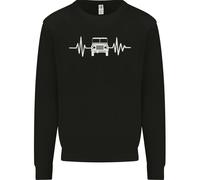 4X4 Heart Beat Pulse Off Road Roading Uomo Sweatshirt Jumper