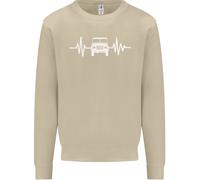 4X4 Heart Beat Pulse Off Road Roading Uomo Sweatshirt Jumper