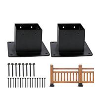 4x4 Post Base, 2 Pieces Heavy-Duty Post Bracket with 3.3x3.5 Inch Inner Size, Sturdy Pergola Support Stand for Fence Enclosures Patio Porch Backyard Gazebos and Wooden Sheds and Garden Structures