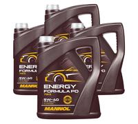 4x5 Litro Mannol Energia Formula Pd 5W-40 olio motore Api Sn Acea C3 MB GM VW