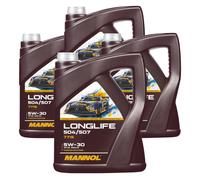 4x5 Litro Mannol Longlife 504/507 5W-30 olio motore Api Sn Acea C3 7715