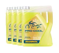 4x5 Litro Mannol Pro Cool Liquido Refrigerante Giallo Protezione Radiatore Moto