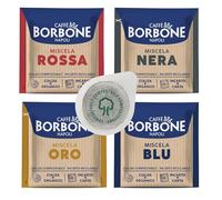 100 CIALDE CAFFE' BORBONE MISCELA NERA ESE 44 MM CARTA MONODOSE FILTRO GUSTO