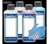 4x500ml Inktec Inchiostro Ciss Ricarica per HP 82 11 BK C Y M Designjet 111