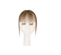 4x6 cm Fringe Air Bang Human Hair Topper Natural Hairline for Women Clip In Hairpieces 10 g Light Bangs 10"(Medium Brown)