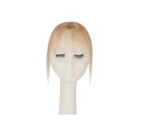 4x6 cm Fringe Air Bang Human Hair Topper Natural Hairline for Women Clip In Hairpieces 10 g Light Bangs 10"(Dark Blonde)