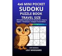 4x6 Mini Pocket Sudoku Puzzle Book. Travel Size + Bonus Samurai PDF- With Solutions: 240 Sudoku Puzzles for On-the-Go Fun | Easy to Expert | Compact Travel Edition with SolUTIONS