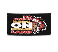 4x6 piedi "Nessun essere umano è illegale su terra rubata", striscioni di protesta contro gli immigrati dell'ICE, cartelli da giardino, decorazione da parete per camera da letto