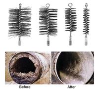 4xChimney Cleaning Brush Round Sweep Steel Wire for Fireplace Flue Pipe Rust Rod