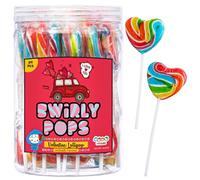4YoreElves - Lecca lecca arcobaleno per bambini, confezione da 24 [17 g] | lecca-lecca a forma di cuore | caramelle sfuse e lecca lecca confezionati singolarmente | caramelle arcobaleno | bomboniere