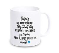 4you Design Tazza con scritta "Schatz ich habe ich habe ich habe, idea regalo per donne e uomini, per San Valentino, tazza da caffè con manico, idea regalo per anniversario, anniversario, lavabile in