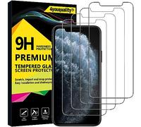 4youquality [Confezione da 4 pellicole proteggi schermo per iPhone 11 Pro, iPhone Xs e iPhone X, pellicola protettiva in vetro temperato da 5,8", [LifetimeSupport] [Anti-graffio] [Anti-Shatter]