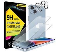 4youquality Pellicola protettiva 4 in 1 per iPhone 14 Plus con pellicola protettiva per obiettivo della fotocamera, pellicola in vetro temperato, confezione da 2 pezzi, [LifetimeSupport] [resistente