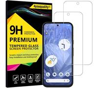 4youquality Pellicola protettiva in vetro temperato per Google Pixel 8A (6,1 pollici), confezione da 2, [LifetimeSupport] [resistente agli urti] [antigraffio]