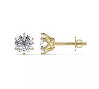 5.00 KT Bianco Trattato Diamante Borchie IN Giallo Placcato Oro Vite Retro