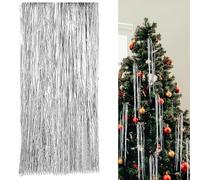 5.000/12.000 fili di ghiaccioli natalizi, 50 cm, decorazioni natalizie iridescenti color argento iridescente, frange, decorazione per tende (argento, 5000)