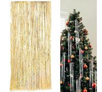 5.000/12.000 fili di ghiaccioli natalizi, 50 cm, decorazioni natalizie iridescenti color argento iridescente, frange, decorazione per tende (oro, 5000)