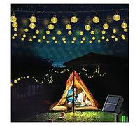 5. 0LED. Luci impermeabili all'aperto luci di cristallo ad energia solare a sfera di cristallo a sfera di cristallo for giardino, casa, festa, festival, bianco caldo(Warm White)