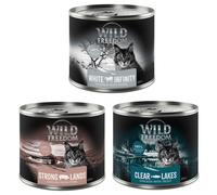 Wild Freedom Adult 6 x 200 g - umido senza cereali per gatto - Mix 3: White Infintiy, Clear Lakes, Strong Lands