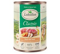 5 + 1 gratis! 6 x 400 g Lukullus - Senza cereali Adult Anatra & Vitello
