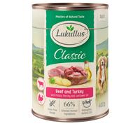 5 + 1 gratis! 6 x 400 g Lukullus - Senza cereali Adult Manzo & Tacchino