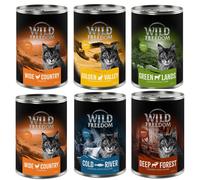 Wild Freedom Adult 6 x 400 g - senza cereali Alimento umido per gatto - Mix 1: 2 x Pollo, 1 x Selvaggina, 1 x Coniglio, 1 x Agnello, 1 x Merluzzo