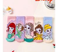 5/1 Paio di calzini per bambini Disney, calzini alla caviglia carini con principesse Disney Elsa e sirena per ragazze, calzini traspiranti con cartoni animati per bambini, neonati e studenti, ottimi c