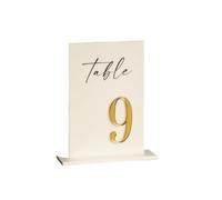 5/10/15/20 pezzi nomi di tavoli forma quadrata numeri nozze neri con supporti decorazioni for eventi segni 3D Per Ricevimento(Gold on white,Table 1-10)