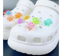 5/10/15 pezzi Charm per scarpe 3D fai-da-te a forma di tartaruga luminosa e carina, accessori moda in resina per scarpe con fori, accessori decorativi per zoccoli e sandali - regalo di compleanno perf