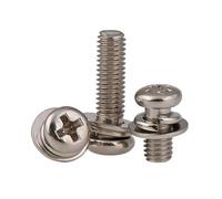 5/10/20/30pcs M2M2.5M3M4M5M6 Testa Cilindrica Con Rondella/vite A Molla Croce A Tonda Kit Di Tre Bulloni Combinati Zinco Nero/nichelato(M3x6mm-20Pcs)