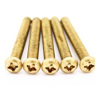 5/10/20/50 Pz M2 .5 M3 M4 M5 M6 GB818 Rame Puro In Ottone Massiccio Croce Rotonda Pan Testa Vite Bullone Lunghezza Filettatura 6-50mm(20mm,20pcs M3)