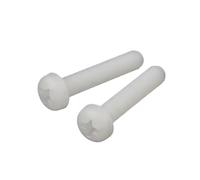 5/10/20/50 pz M2 .5 M3 M4 M5 M6 M8 M10 Dia = 2-10mm Colore bianco Nylon isolato in plastica Croce Pan Testa tonda Bullone Vite(15mm,50pcs M3)
